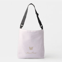 Modern rosabruten guldmonogram i skrivstil