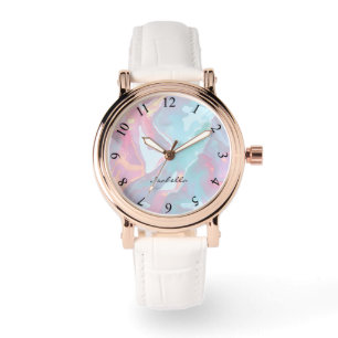 Modern rosabruten mjuk mintguldbegränsad lyxkollek armbandsur