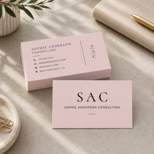 Modern rosabruten professionell konsult visitkort (Modern Blush Pink Professional Consultant Business Card)