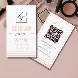 Modern rosabruten rosa och vit Logotyp Visitkort