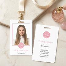 Modern rosabruten vit logotyp foto nagelsalong