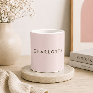 Modern rosafärgad personlig kaffemugg