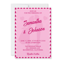 Modern rosaskiftad chevronrandig fotografisk bröll