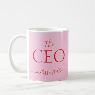 Modern RosaThe CEO Namn | Tjejig Present Kaffemugg