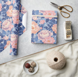 Modern rosblomma tropiskt inpackningspapper presentpapper