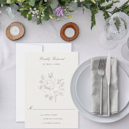 Modern Rose Botanical Wedding OSA Kort