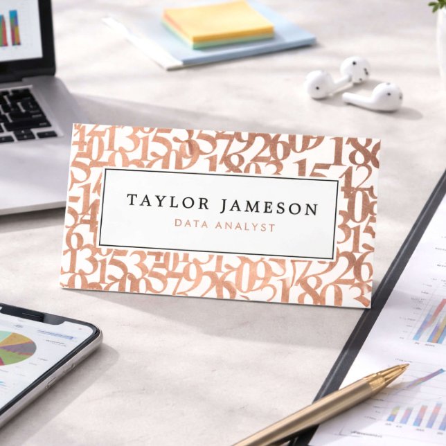 Modern Rose Gold Data Analyst Visitkort (Skapare uppladdad)