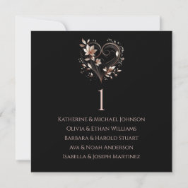 Modern Rose Gold Flowers-Wedding Seating Chart- Inbjudningar