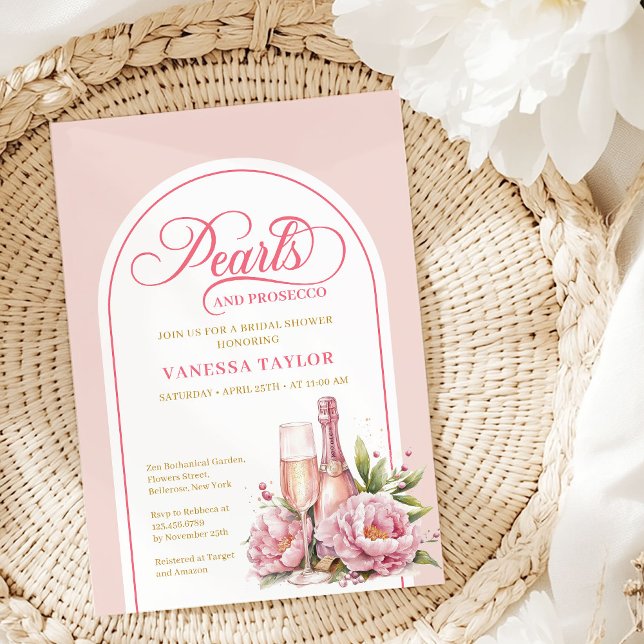 Modern rosé och guld bröllopsfestinbjudan inbjudningar (Modern blush and gold bridal shower invitation

)