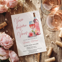 Modern Rosé Vin före bröllopet Bröllopsdusch