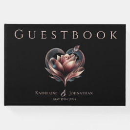 Modern Rose with a Heart Wedding Gästböcker
