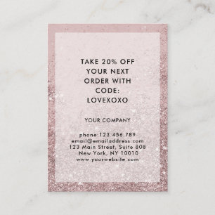 Modern Rosegold Glitter-rabatt Rabattkort