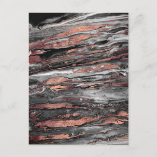 Modern roséguld abstrakt marmorerad färg vykort