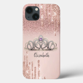 Modern roséguld glitter droppar ombre tiara