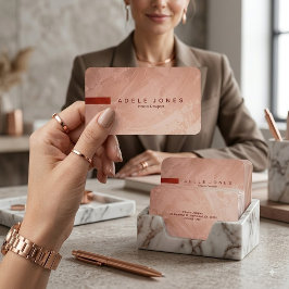 Modern roséguld & röd minimalistisk lyx visitkort