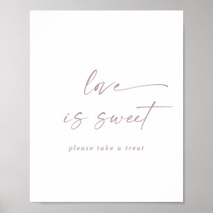 Modern roséguld script Bröllopsskylt med texten Lo Poster