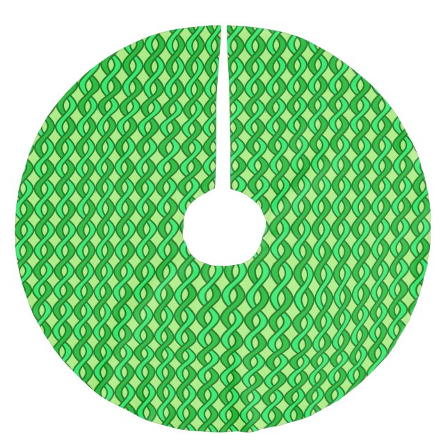 Modern Rosett band i mitten av århundradet, grönte Julgransmatta Borstad Polyester (Framsidan)