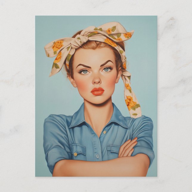 Modern Rosie Porträtt Vykort (Framsida)