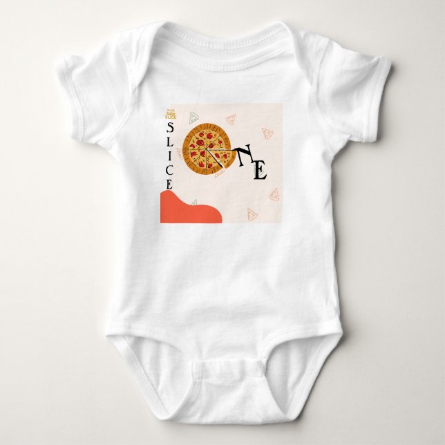 Modern Röslig Skiva Baby Skiva Pizza T-shirt (Framsida)