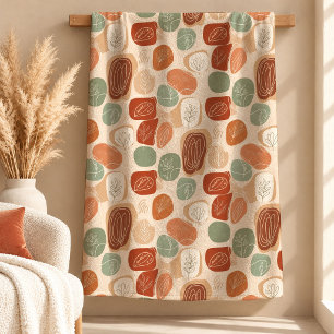 Modern Rost Koppar Boho Former Filttäcke Design Ko Fleecefilt