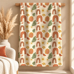 Modern Rost Sage Boho Form Blanket Present Fleecefilt