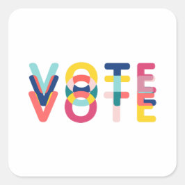 Modern röstsetikett i Rainbow Fyrkantigt Klistermärke