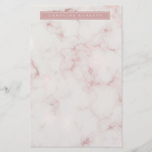 Modern Rosy Guld Marble Brevpapper
