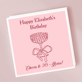 Modern rött&Rosa Cheers till 30 år Napkin Pappersservett