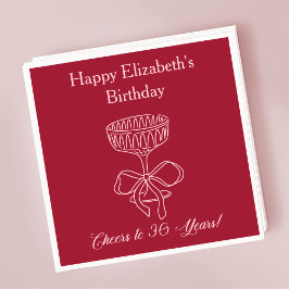 Modern rött&Rosa Cheers till 30 år Napkin Pappersservett