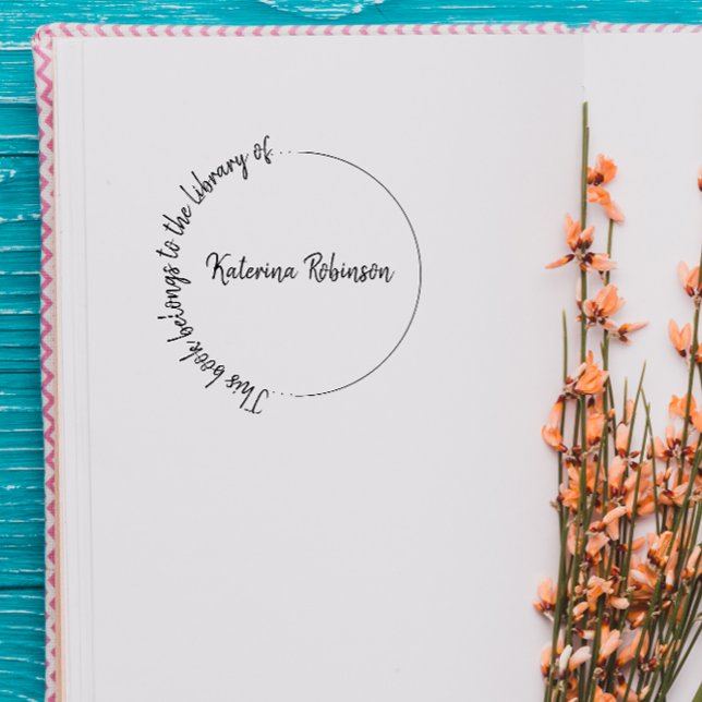 Modern Round Hand-skriftlig anpassad namnbokbutik Självfärgande Stämpel (Skapare uppladdad)