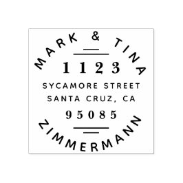 Modern Round Married Couples Namn Returadress Stämpel