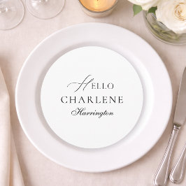 Modern Round Wedding Menu & Place Card Meny