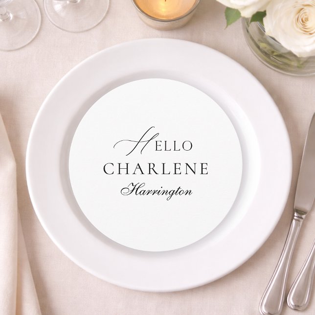 Modern Round Wedding Menu & Place Card Meny (Skapare uppladdad)