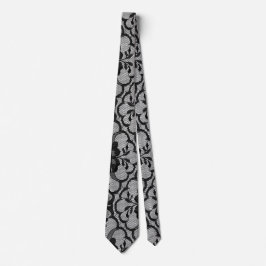 Modern Royal Black White Vintage Snöre Slips