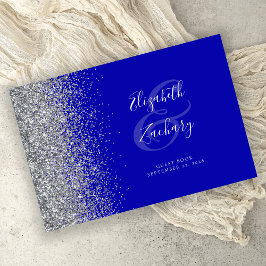 Modern Royal Blue Silver Glitter Gästböcker