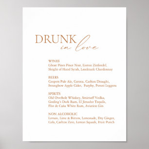 Modern rrunk i Bröllop-signalen Kärlek Pub Menu Poster