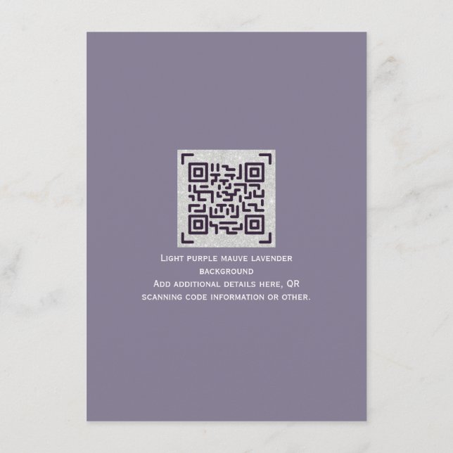 Modern RSVP för bröllop med QR-kod - ALLA FÄRGER Tilläggskort (Baksida)