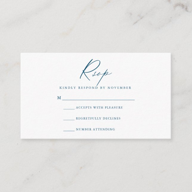 Modern RSVP-kort för skript Tilläggskort (Framsida)