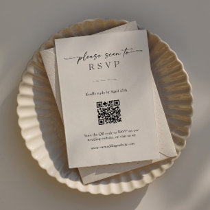 Modern RSVP-kort med QR-kod och eget foto Inbjudningar