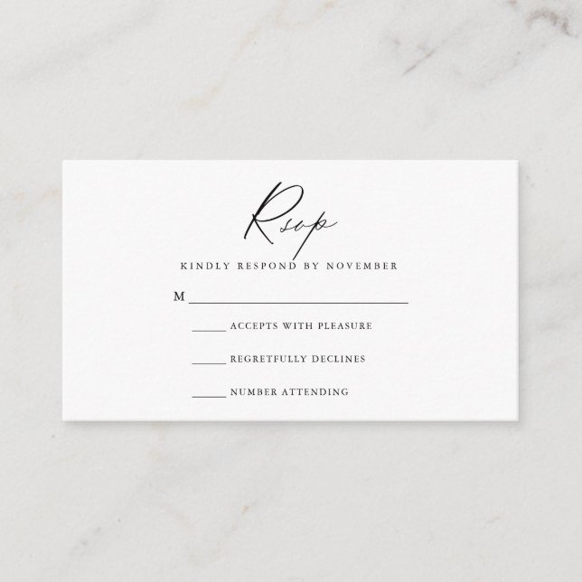 Modern RSVP-kort Tilläggskort (Framsida)