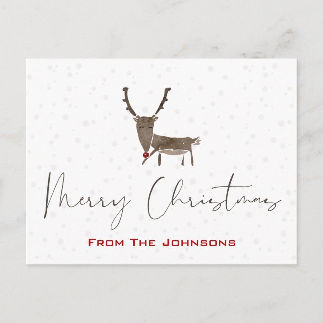 Modern Rudolf  Holiday Jul Postkort Helg Vykort (Framsida)