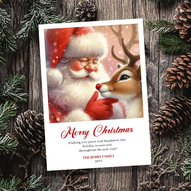 Modern Rudolph Tomte Humor Julhälsning Julkort (Modern Rudolph Santa Claus Humor Christmas Greeting Card

)