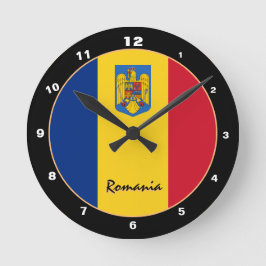 Modern rumänsk Flagga, Rumänien hem/design Rund Klocka