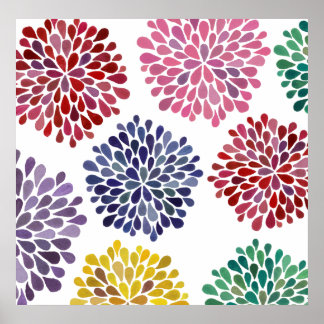 Modern rumskonst blomning Blommar Stänk Poster
