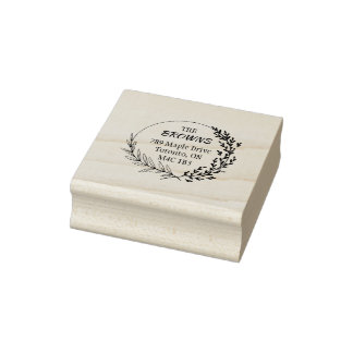 Modern rund Blommigt-andedräkt Stämpel