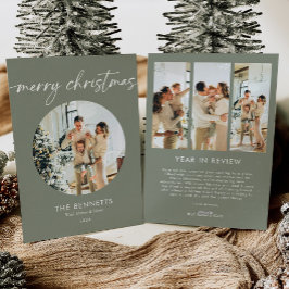 Modern runda fotoår i God jul för granskning Julkort