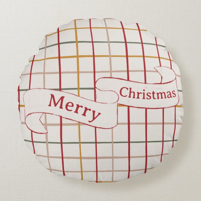 Modern rundad jultomte - minimalistisk Helgdag Rund Kudde (Framsidan)