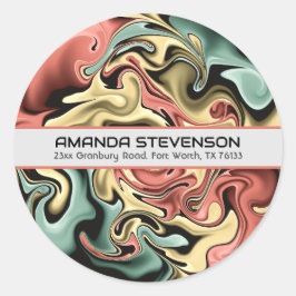 Modern rundförslutning för Abstrakt Runt Klistermärke