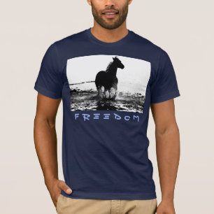 Modern Running Horse Pop Art Navy Blue Manar T Shirt