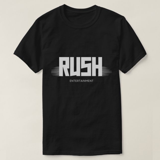 Modern Rush Entertainment Logotyp Svart T-Shirt -  (Design framsida)